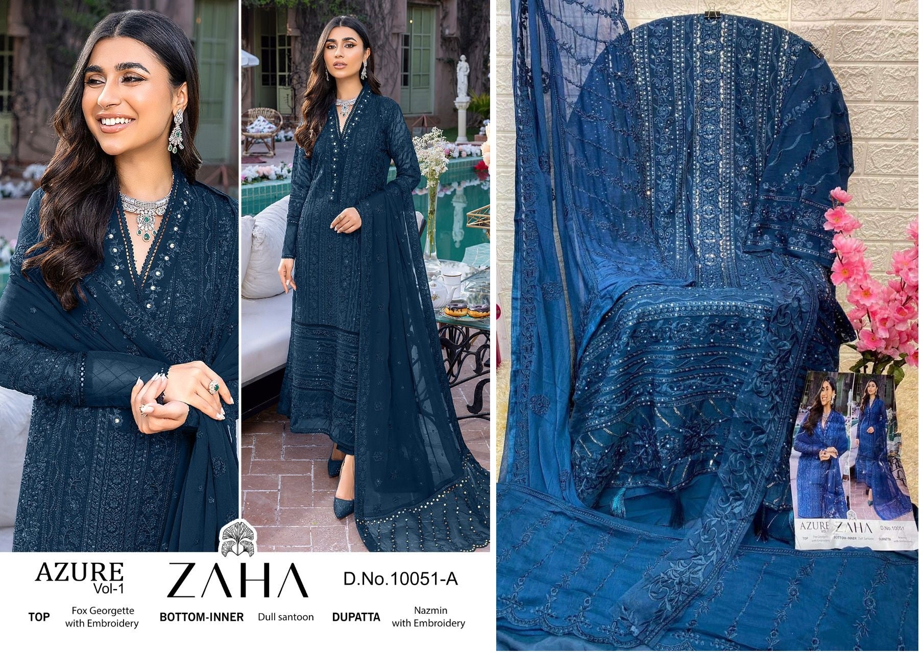 10051A Zaha Pakistani Salwar Suits