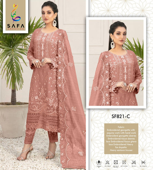 821C Safa Creation Pakistani Salwar Suits
