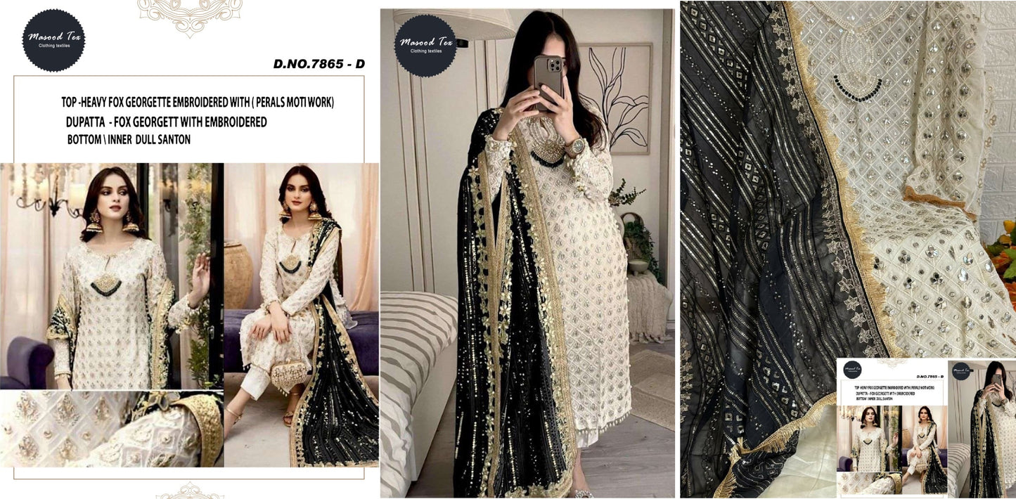 7865D Masood Tex Pakistani Salwar Suits