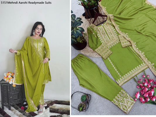 5151Mehndi Aarohi Readymade Suits