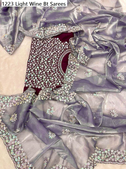 1223 Light Wine Bt Sarees