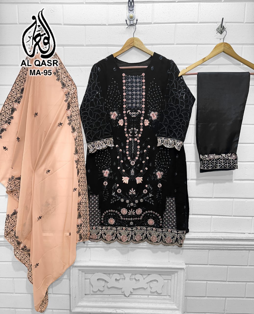 Ma-95Black Al Qasr Pakistani Readymade Suits