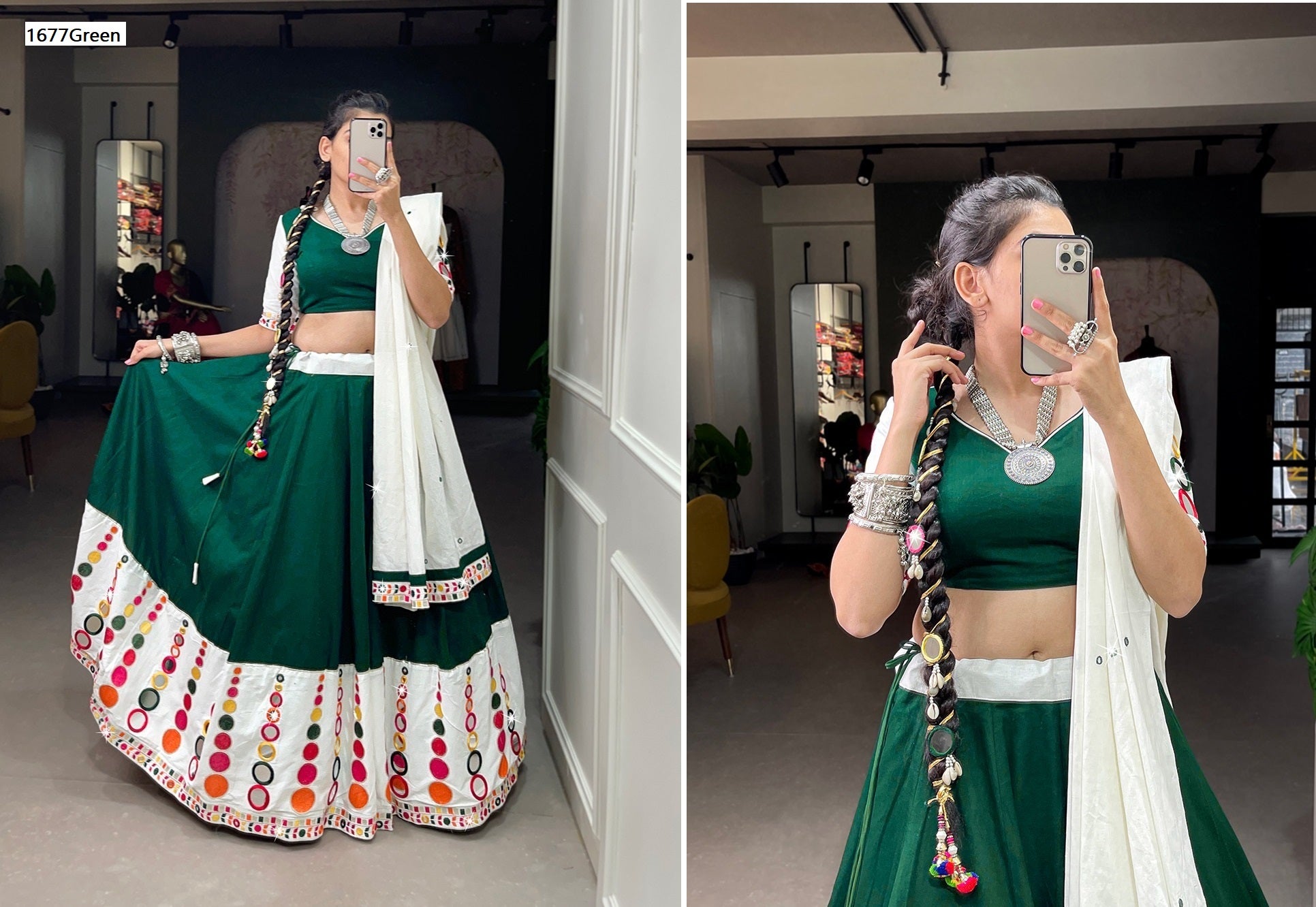 1677Green Aawiya Lehenga Choli