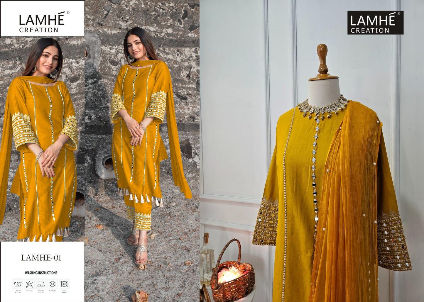 Yellow Mirror Vol 1 Lamhe Creation Pakistani Salwar Suits