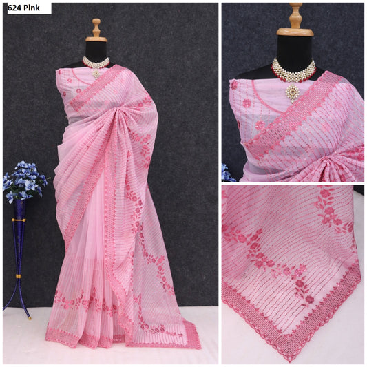 624 Pink Jr Creation Sarees