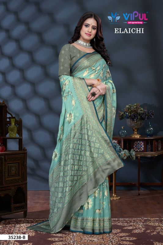 35238-B Elaichi Vipul Brasso Sarees