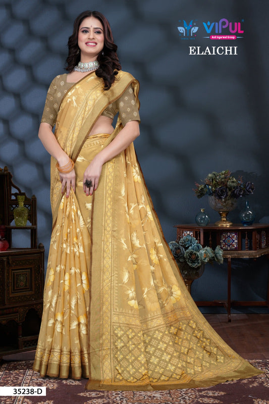35238-D Elaichi Vipul Brasso Sarees