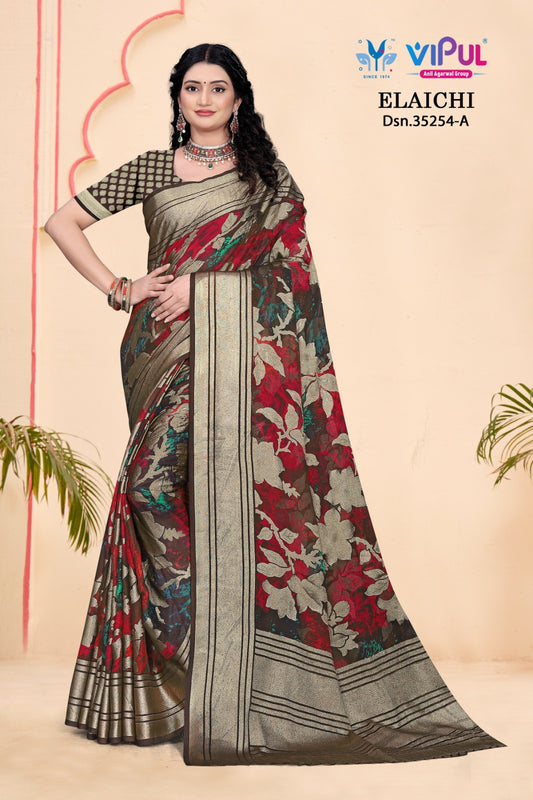 35254-A Elaichi Vipul Brasso Sarees