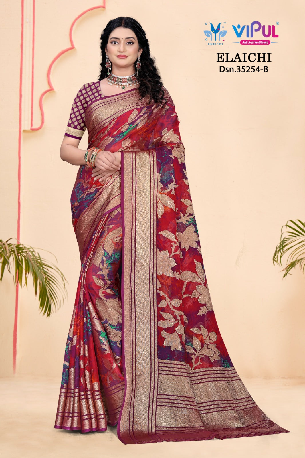 35254-B Elaichi Vipul Brasso Sarees