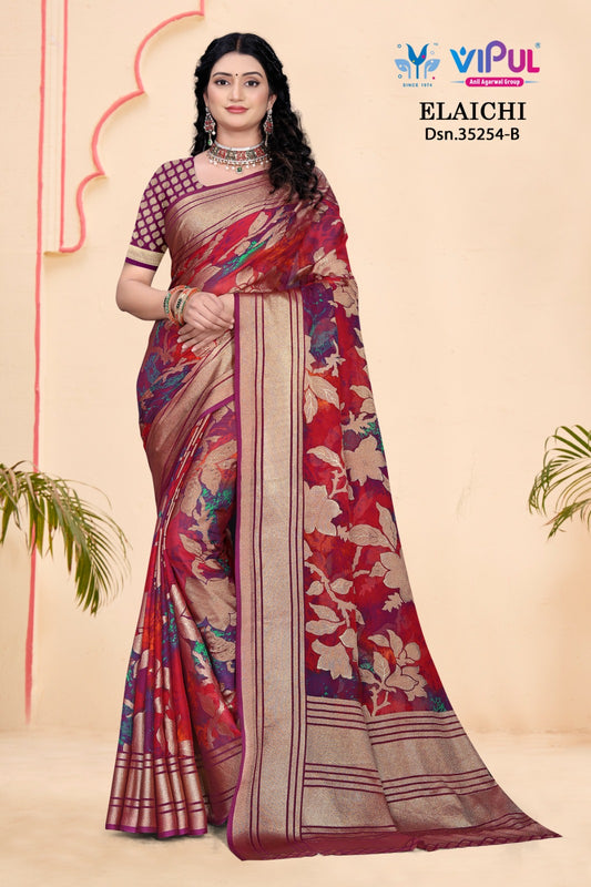 35254-B Elaichi Vipul Brasso Sarees