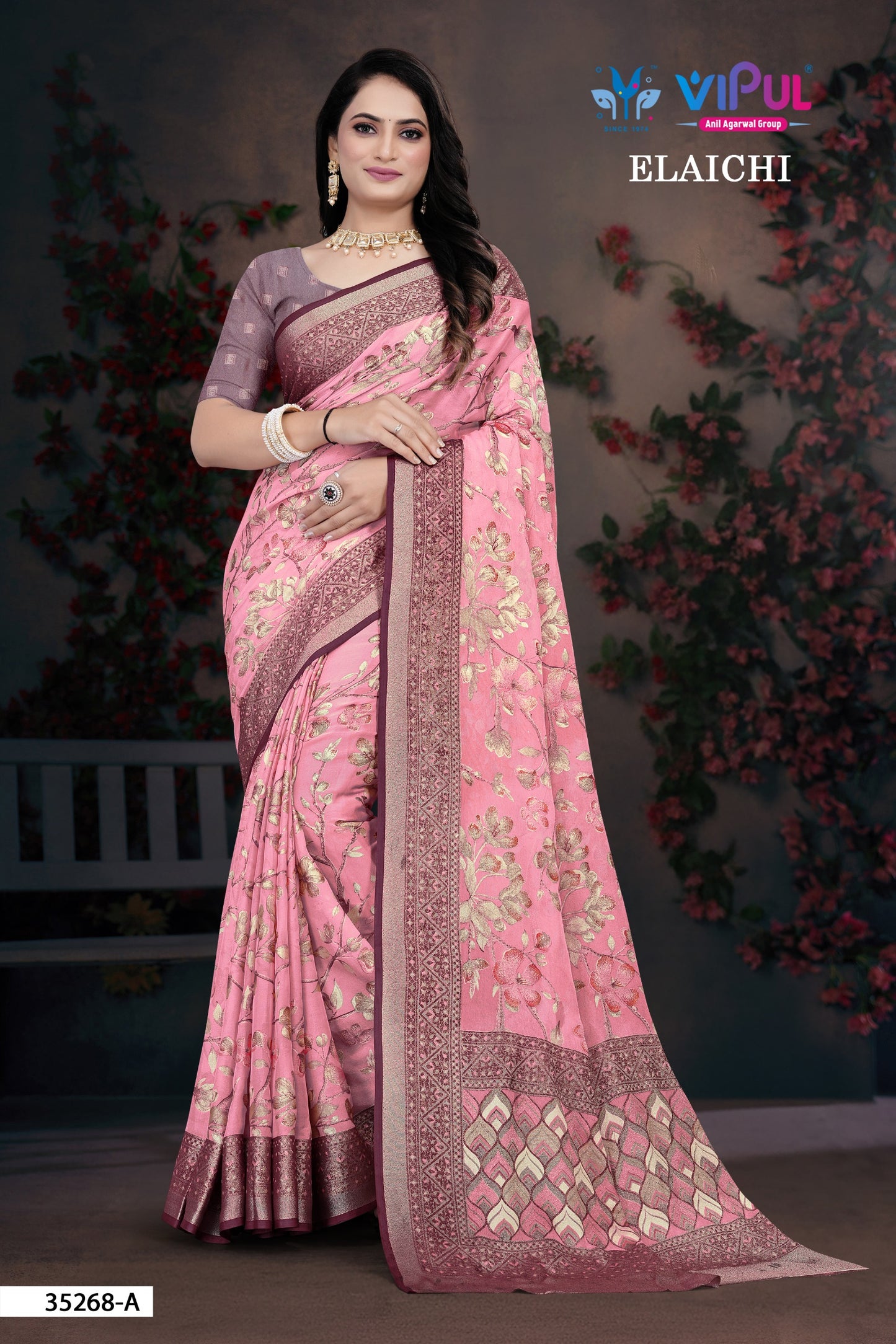35268-A Elaichi Vipul Brasso Sarees