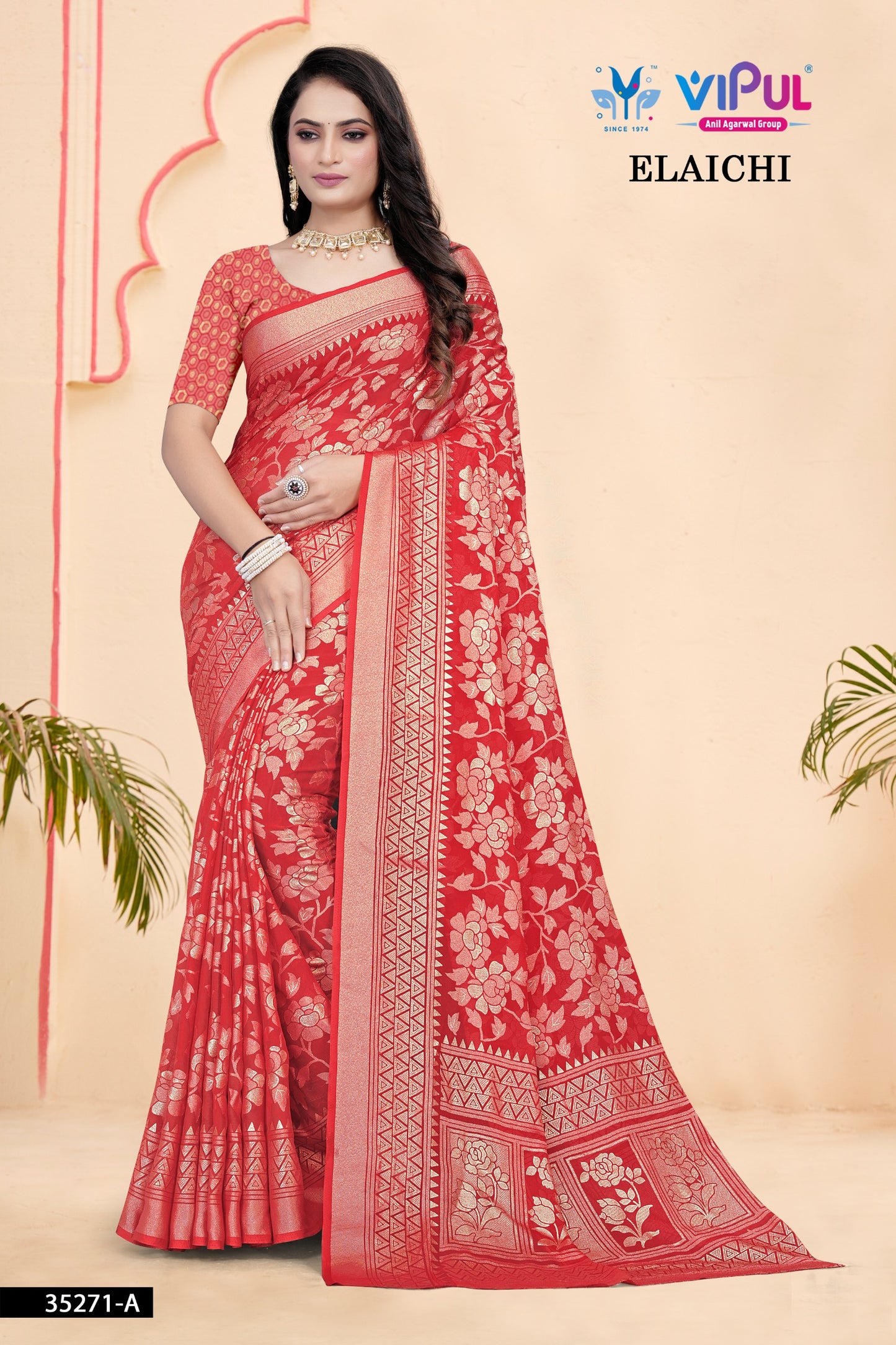 35271-A Elaichi Vipul Brasso Sarees