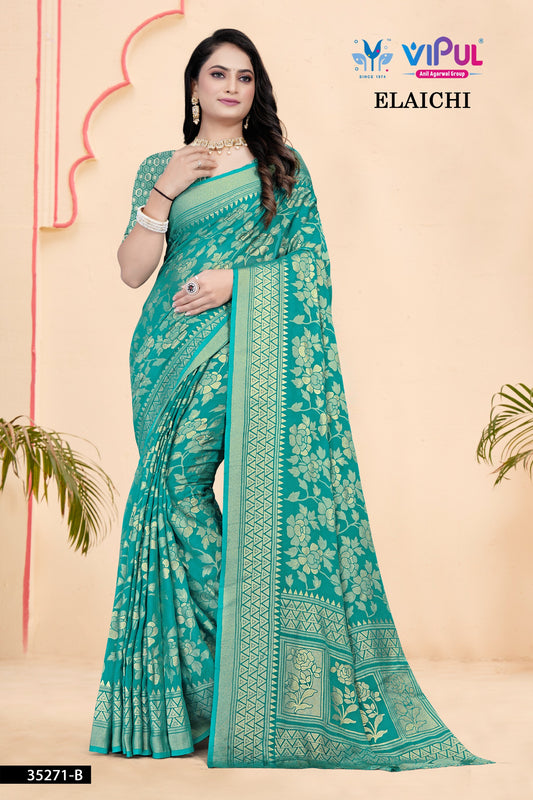 35271-B Elaichi Vipul Brasso Sarees