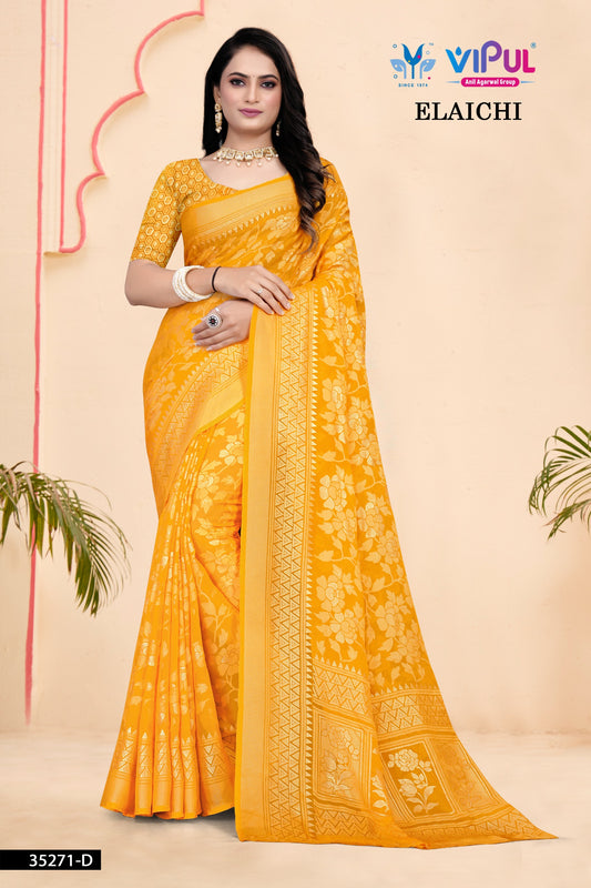 35271-D Elaichi Vipul Brasso Sarees
