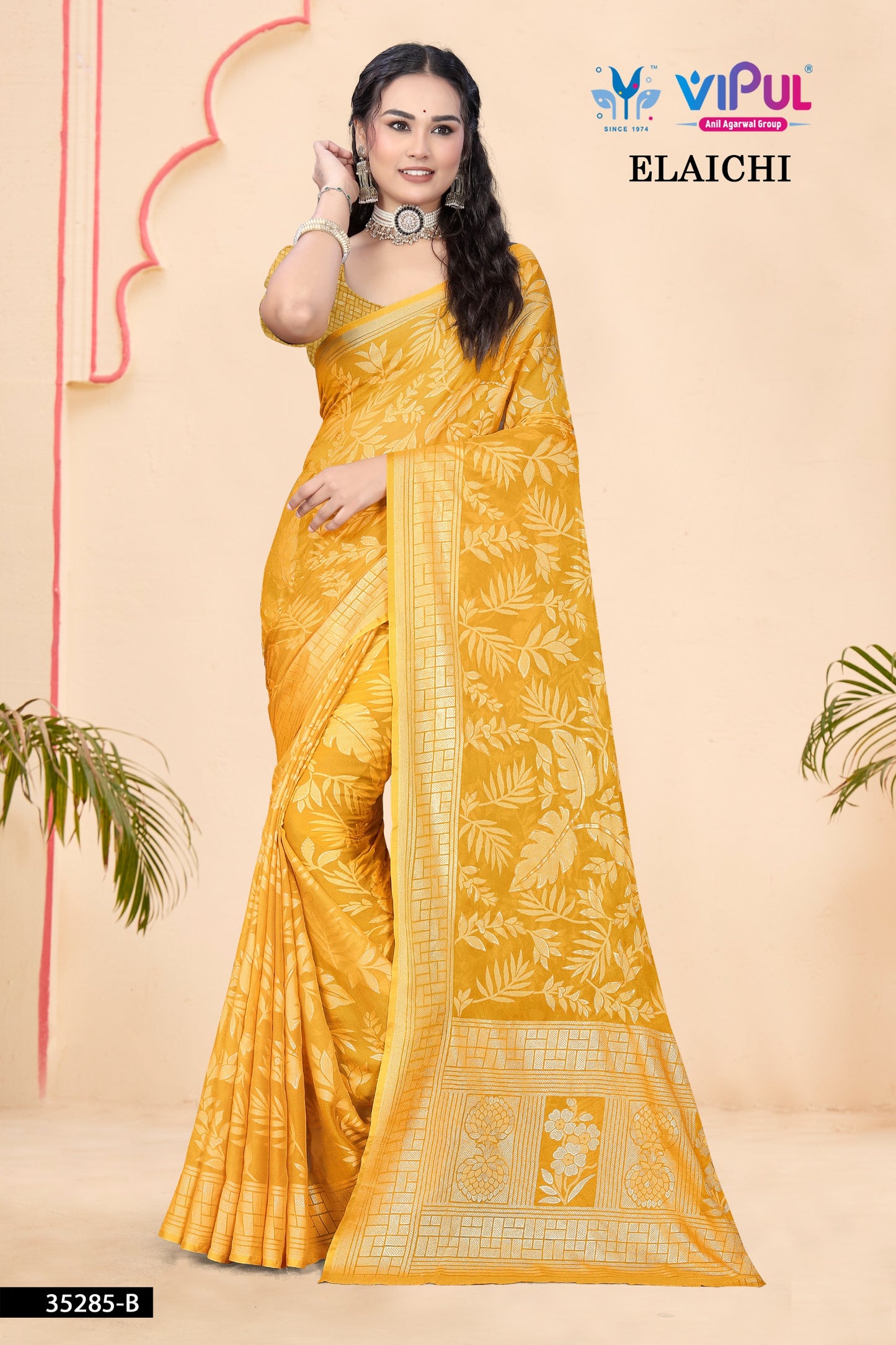35285-B Elaichi Vipul Brasso Sarees