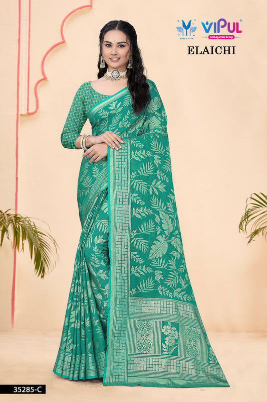 35285-C Elaichi Vipul Brasso Sarees