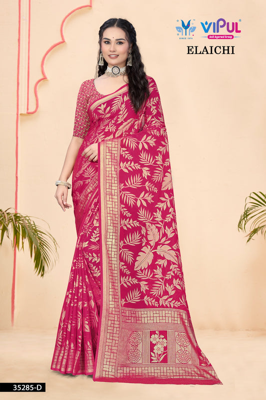 35285-D Elaichi Vipul Brasso Sarees