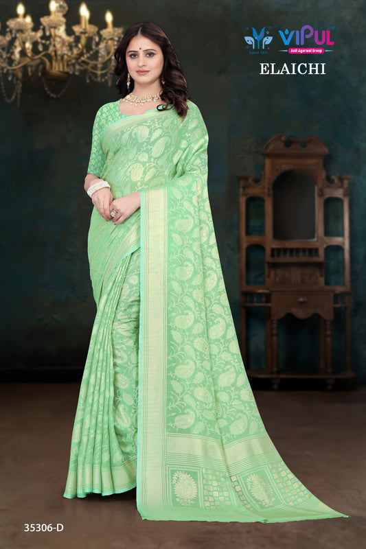35306-D Elaichi Vipul Brasso Sarees