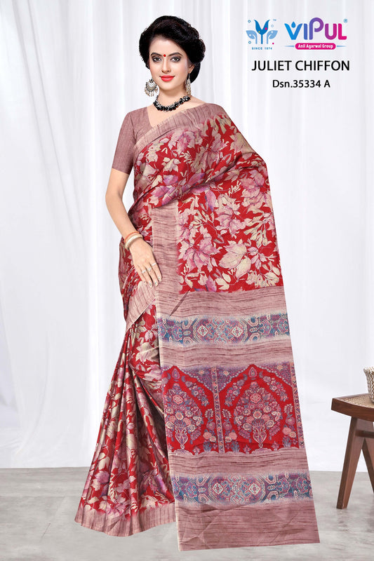 35334 A Vipul Chiffon Sarees