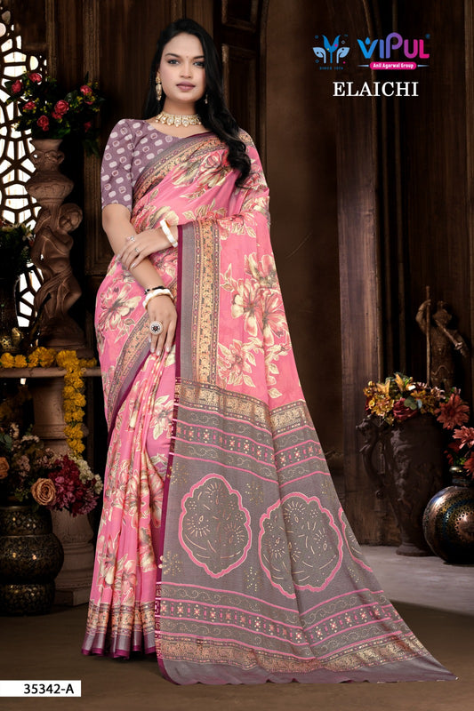 35342-A Elaichi Vipul Brasso Sarees