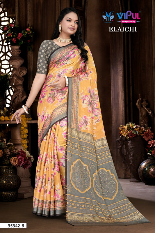 35342-B Elaichi Vipul Brasso Sarees