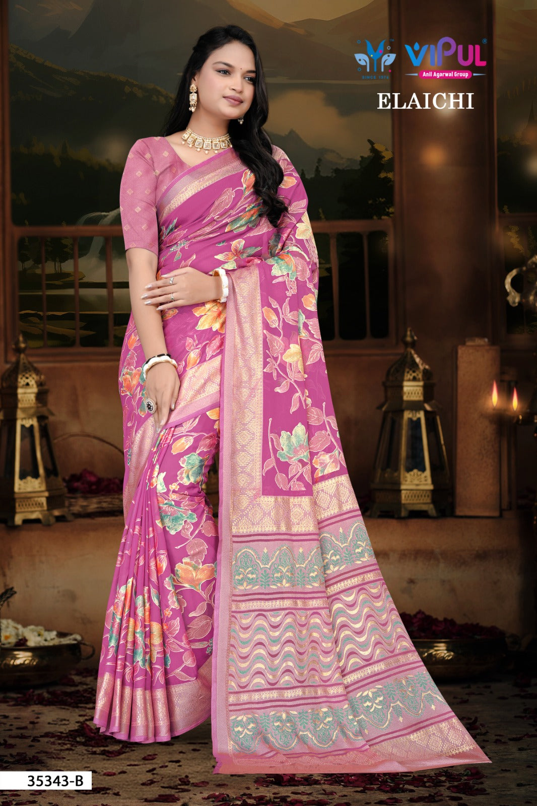35343-B Elaichi Vipul Brasso Sarees
