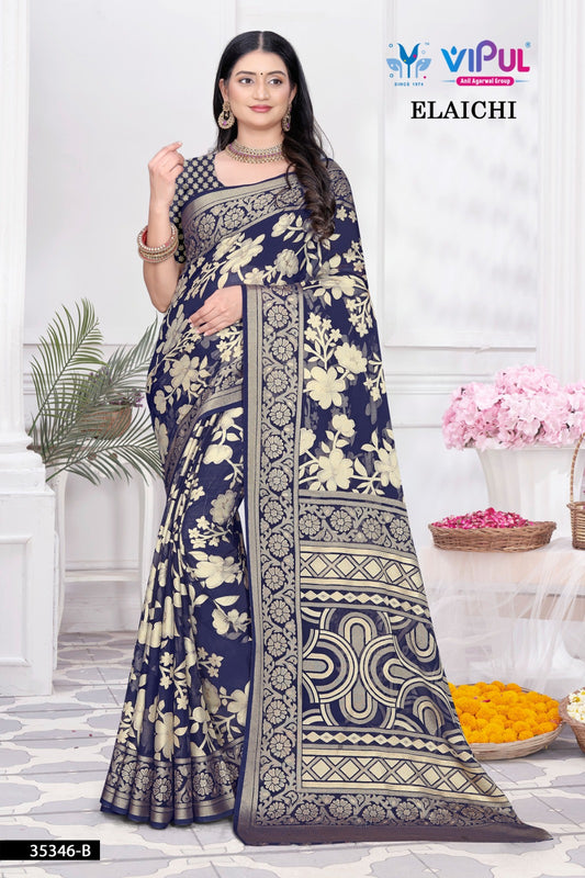 35346-B Elaichi Vipul Brasso Sarees