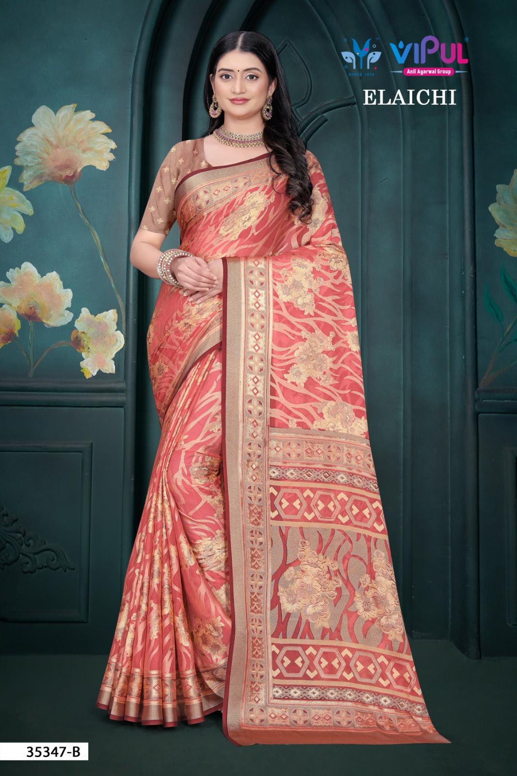 35347-B Elaichi Vipul Brasso Sarees