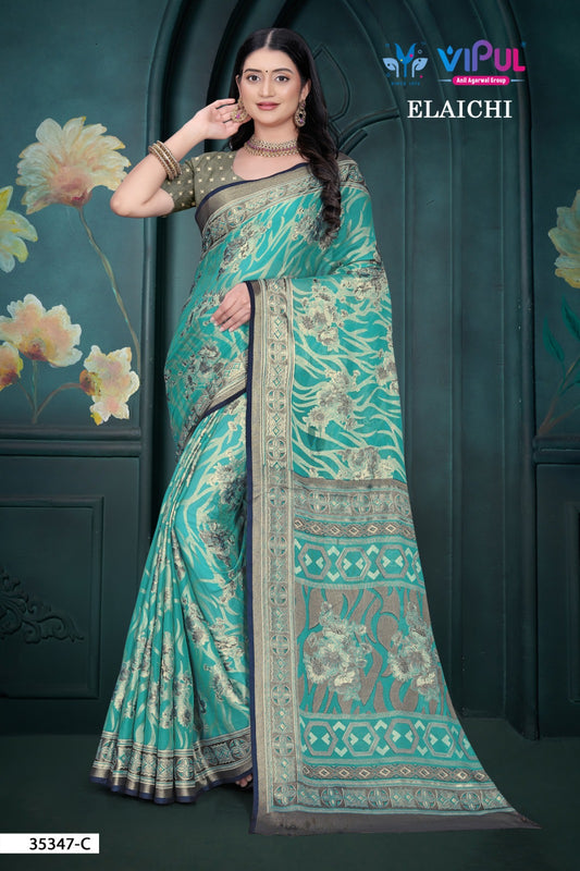 35347-C Elaichi Vipul Brasso Sarees