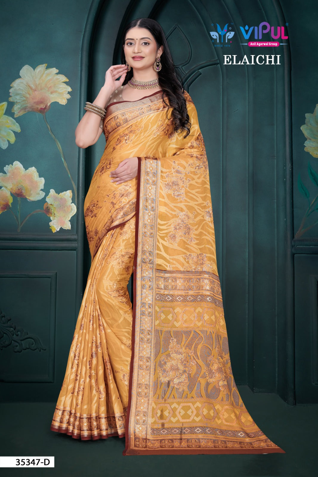 35347-D Elaichi Vipul Brasso Sarees