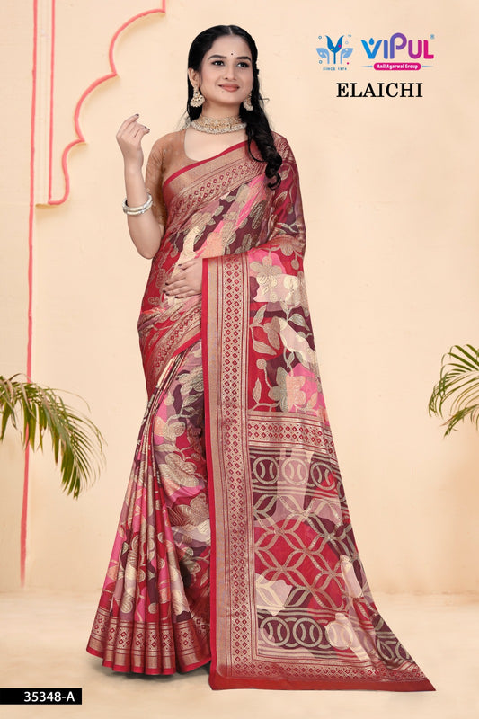 35348-A Elaichi Vipul Brasso Sarees