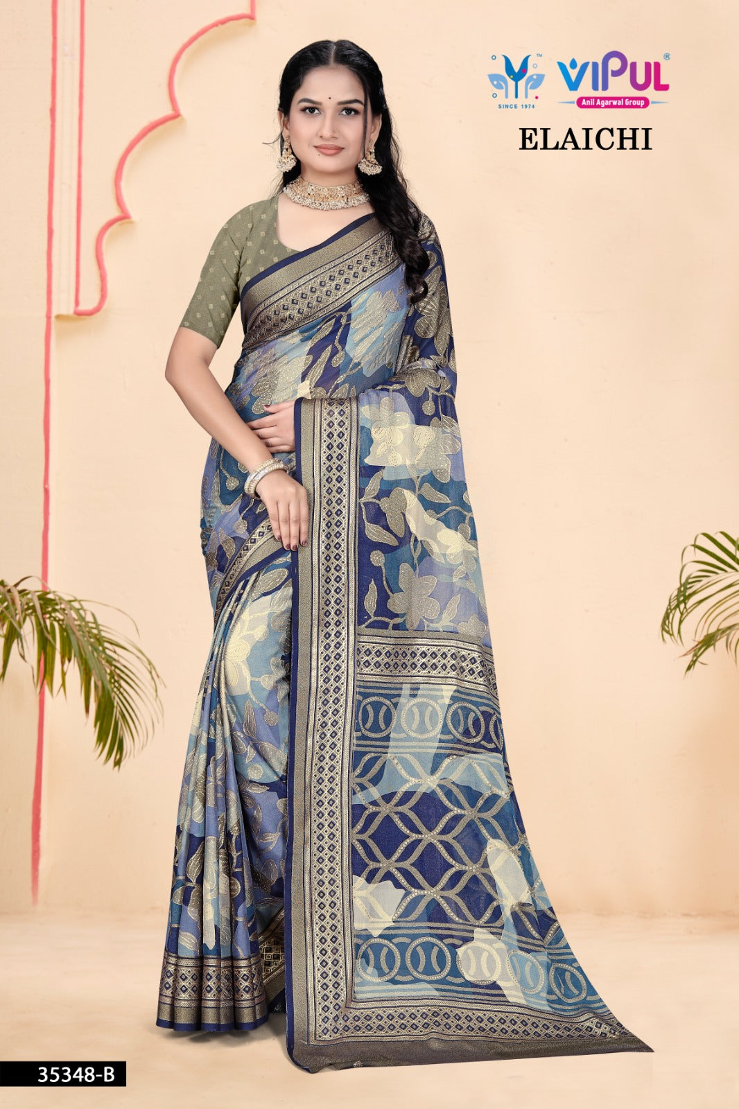 35348-B Elaichi Vipul Brasso Sarees