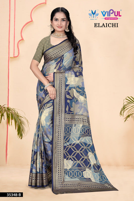 35348-B Elaichi Vipul Brasso Sarees