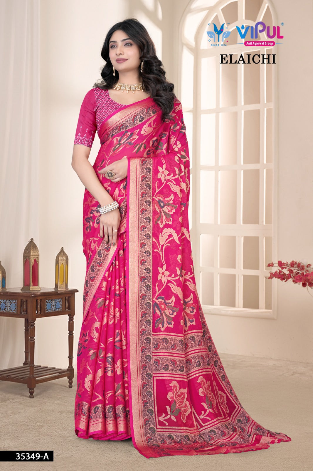 35349-A Elaichi Vipul Brasso Sarees