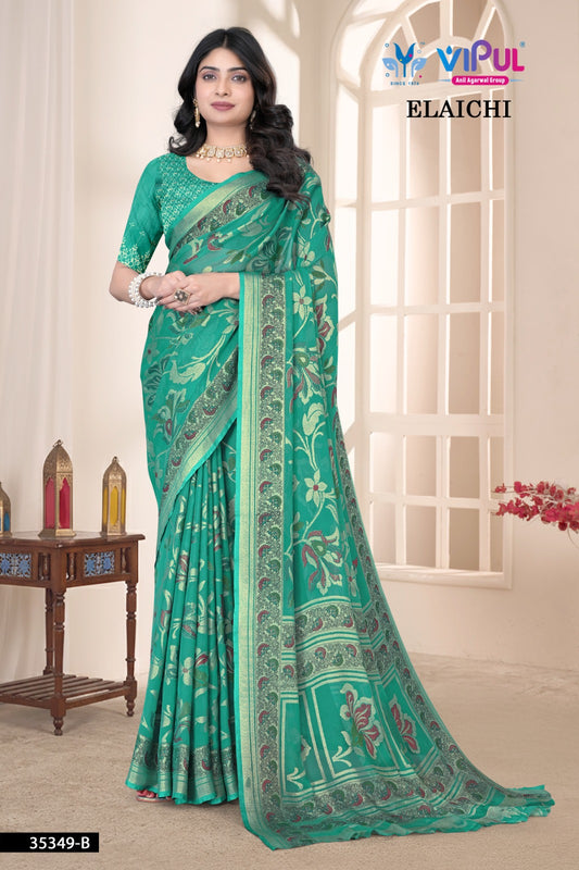 35349-B Elaichi Vipul Brasso Sarees