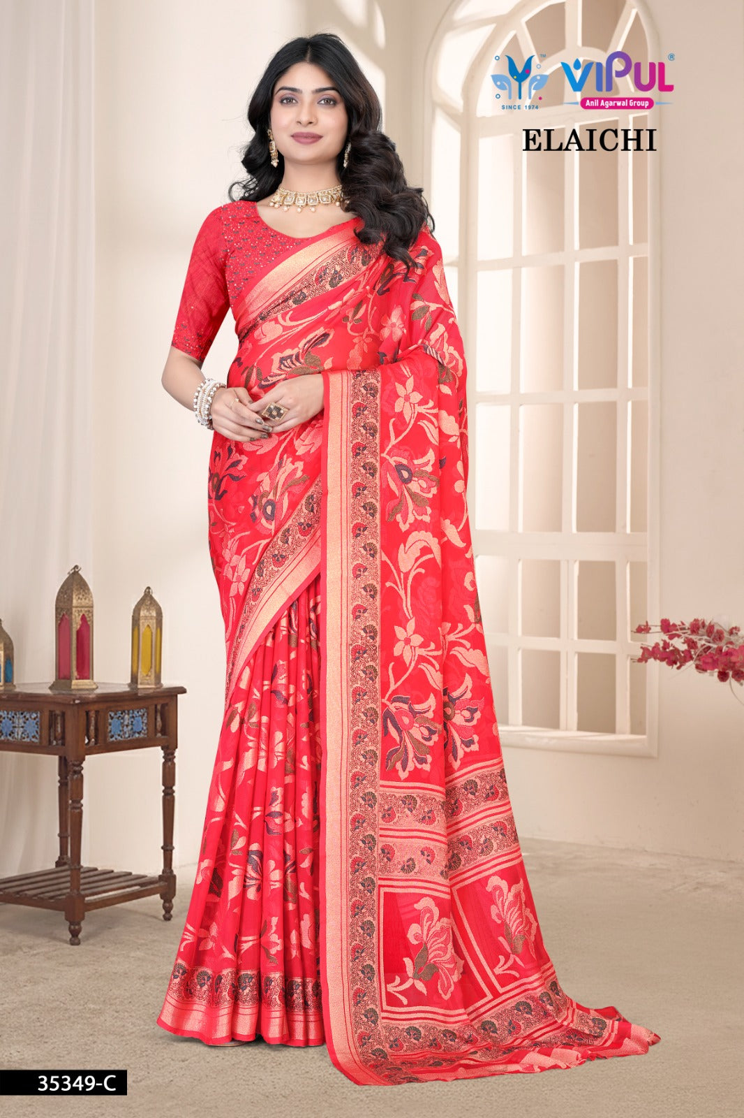 35349-C Elaichi Vipul Brasso Sarees