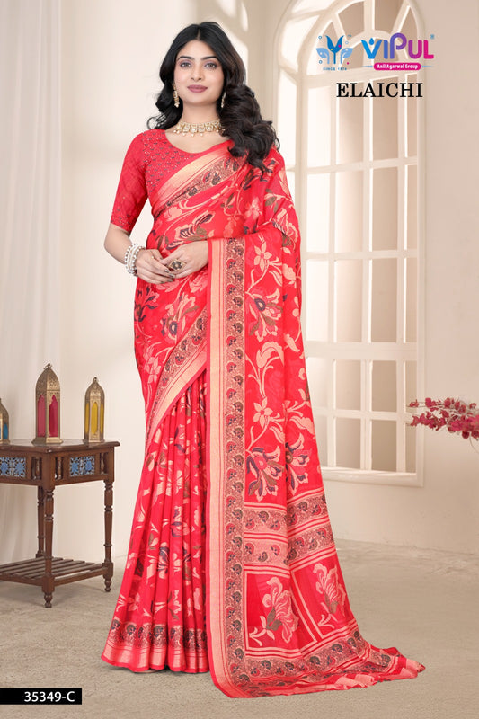 35349-C Elaichi Vipul Brasso Sarees