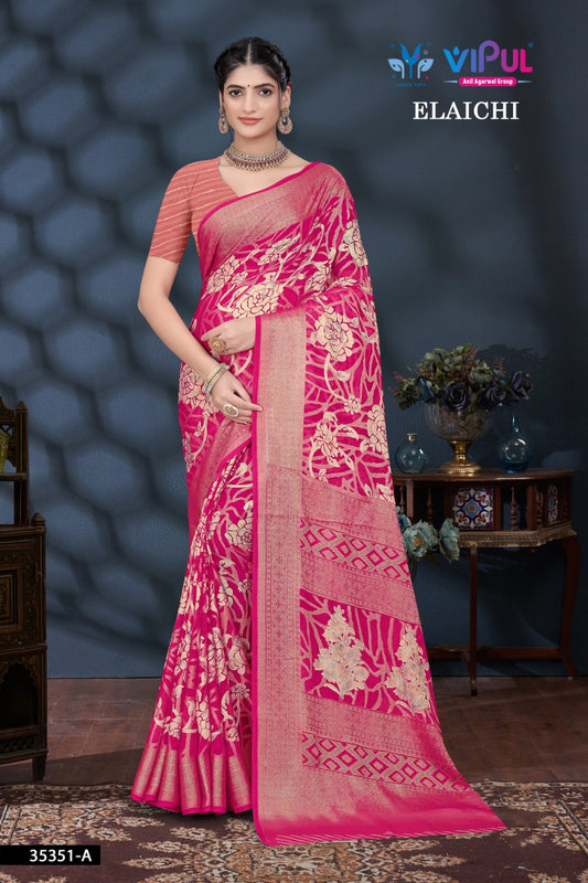 35351-A Elaichi Vipul Brasso Sarees