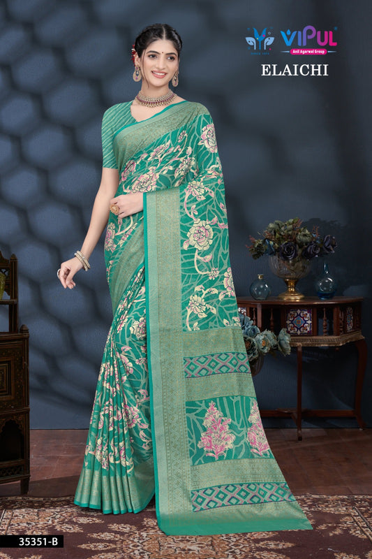 35351-B Elaichi Vipul Brasso Sarees