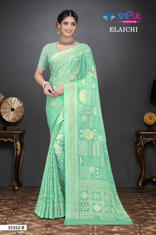 35352-B Elaichi Vipul Brasso Sarees