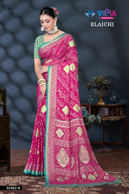 35362-A Elaichi Vipul Brasso Sarees
