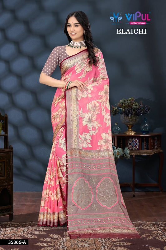 35366-A Elaichi Vipul Brasso Sarees
