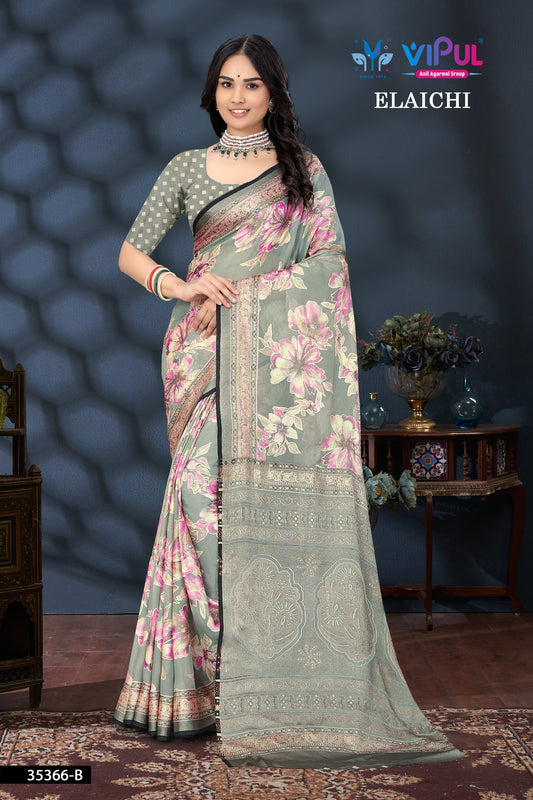 35366-B Elaichi Vipul Brasso Sarees
