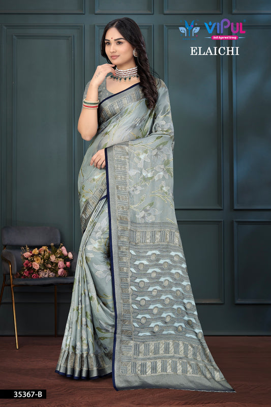 35367-B Elaichi Vipul Brasso Sarees