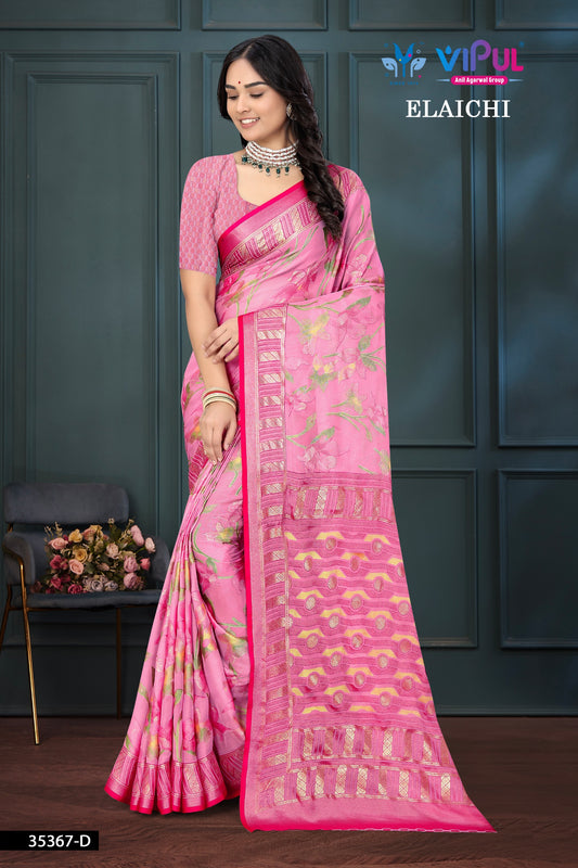 35367-D Elaichi Vipul Brasso Sarees