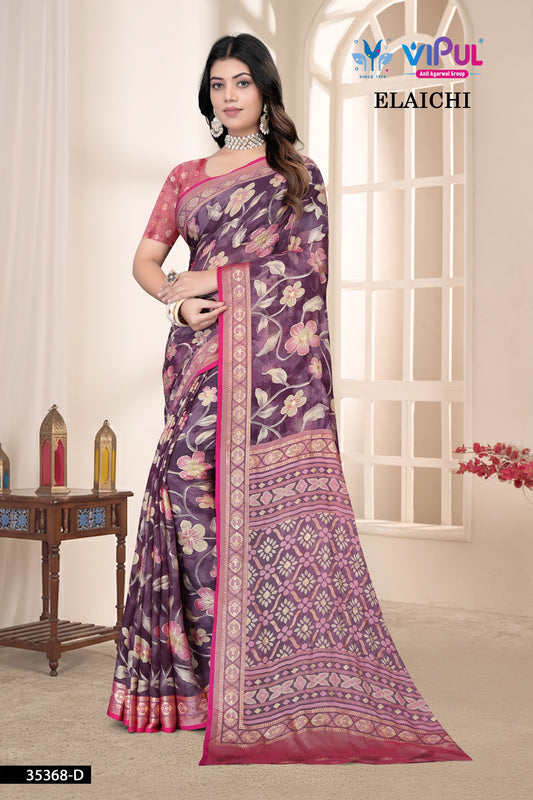 35368-D Elaichi Vipul Brasso Sarees