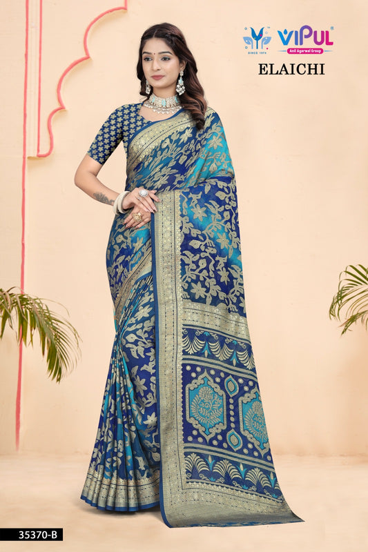 35370-B Elaichi Vipul Brasso Sarees