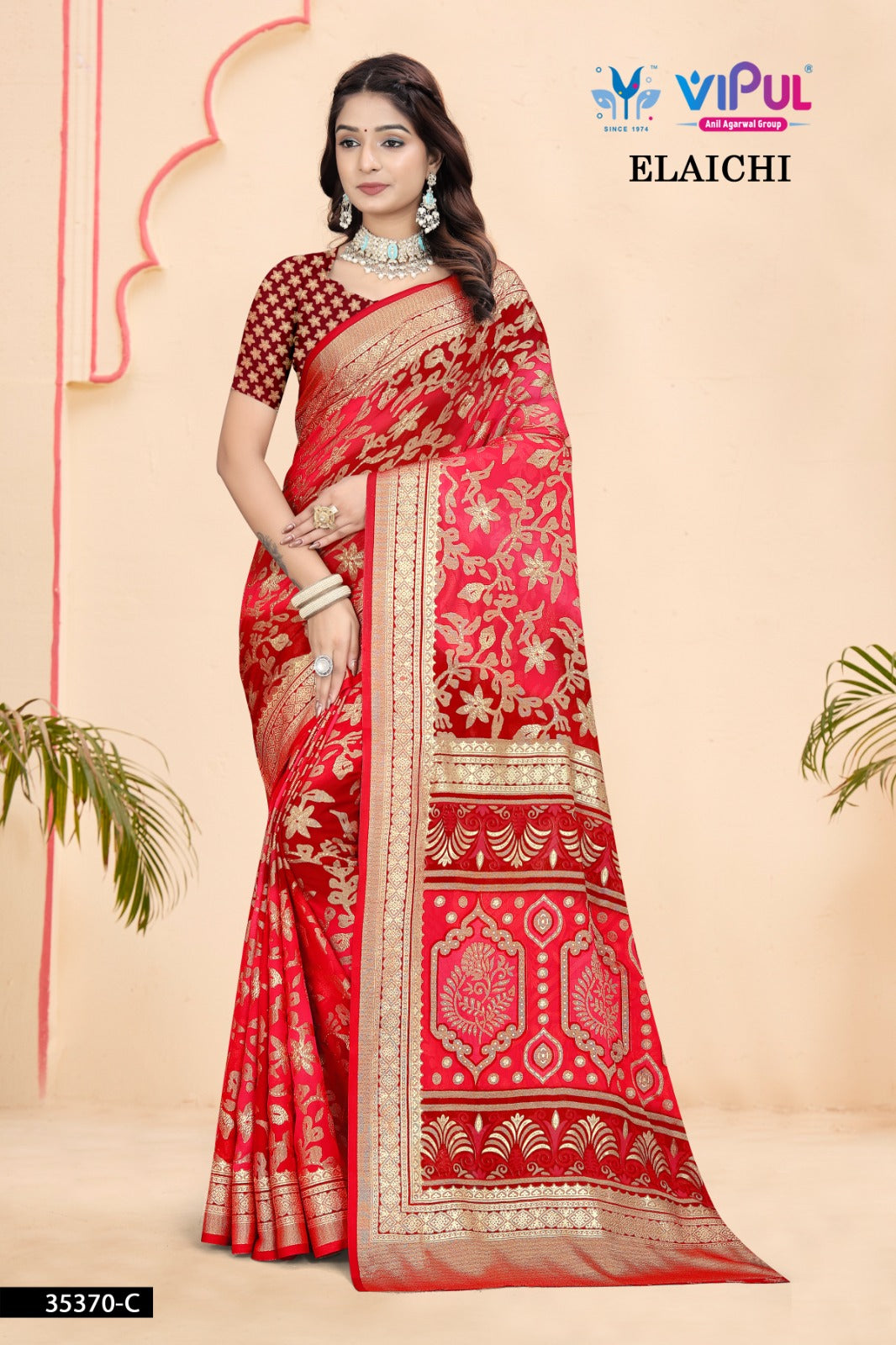 35370-C Elaichi Vipul Brasso Sarees