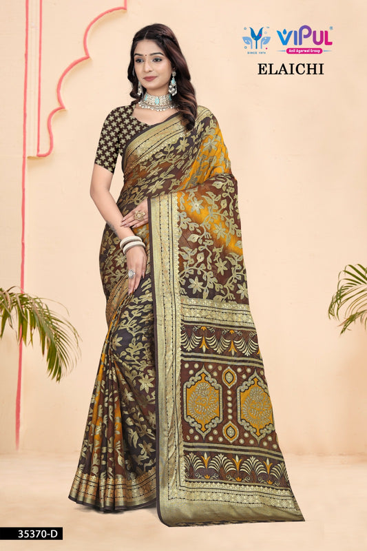 35370-D Elaichi Vipul Brasso Sarees