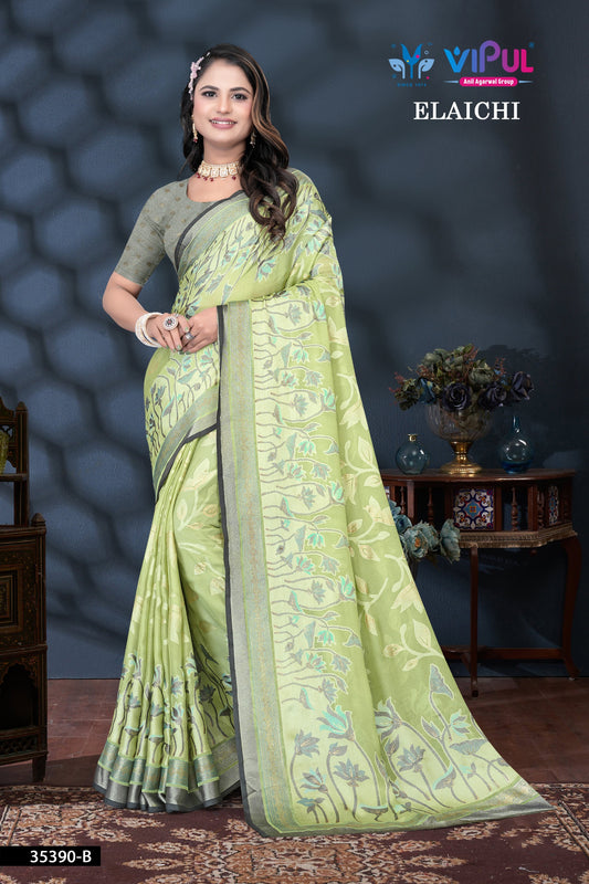 35390-B Elaichi Vipul Brasso Sarees